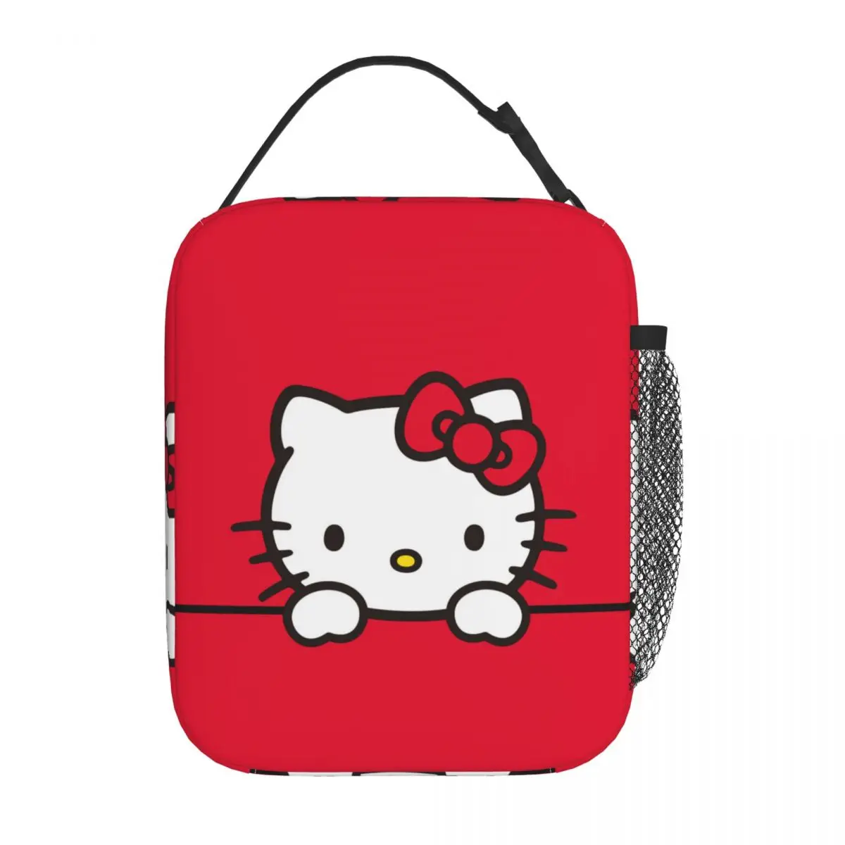 Custom Hello Kitty Thermal Insulated Lunch Bags Women Portable Bento Box for Kids School Children Storage Food Tote Bags