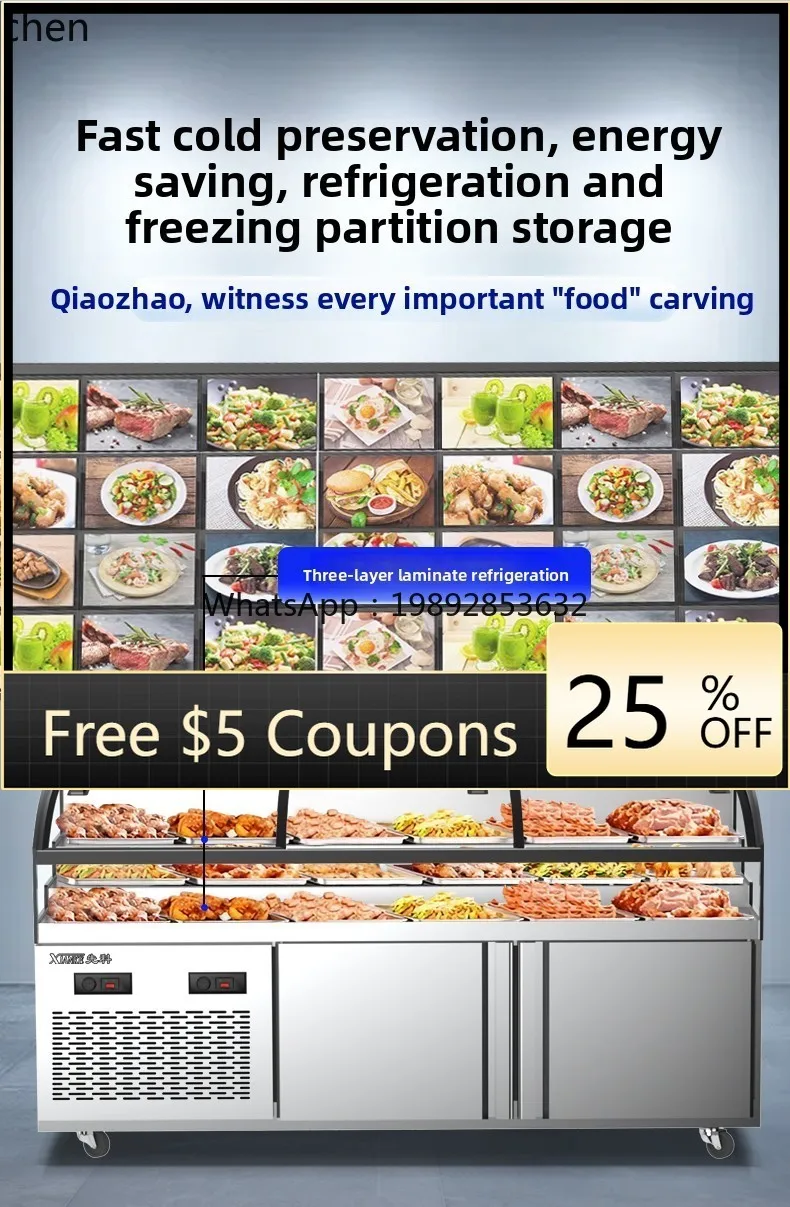 

BB three-layer ladder ordering cabinet, refrigerated fruit fishing display cabinet, seafood fresh-keeping cabinet, freezer