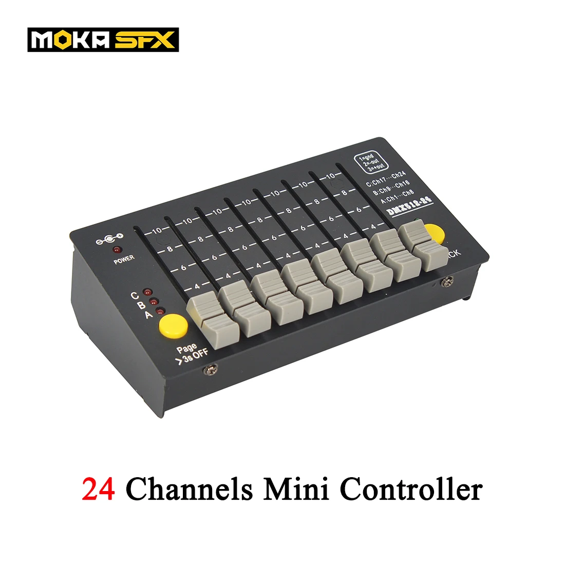 

MOKA SFX 24 Channels Battery DJ Controller DMX 512 Console Stage Light Controller Portable for Laser Moving Head Par Light