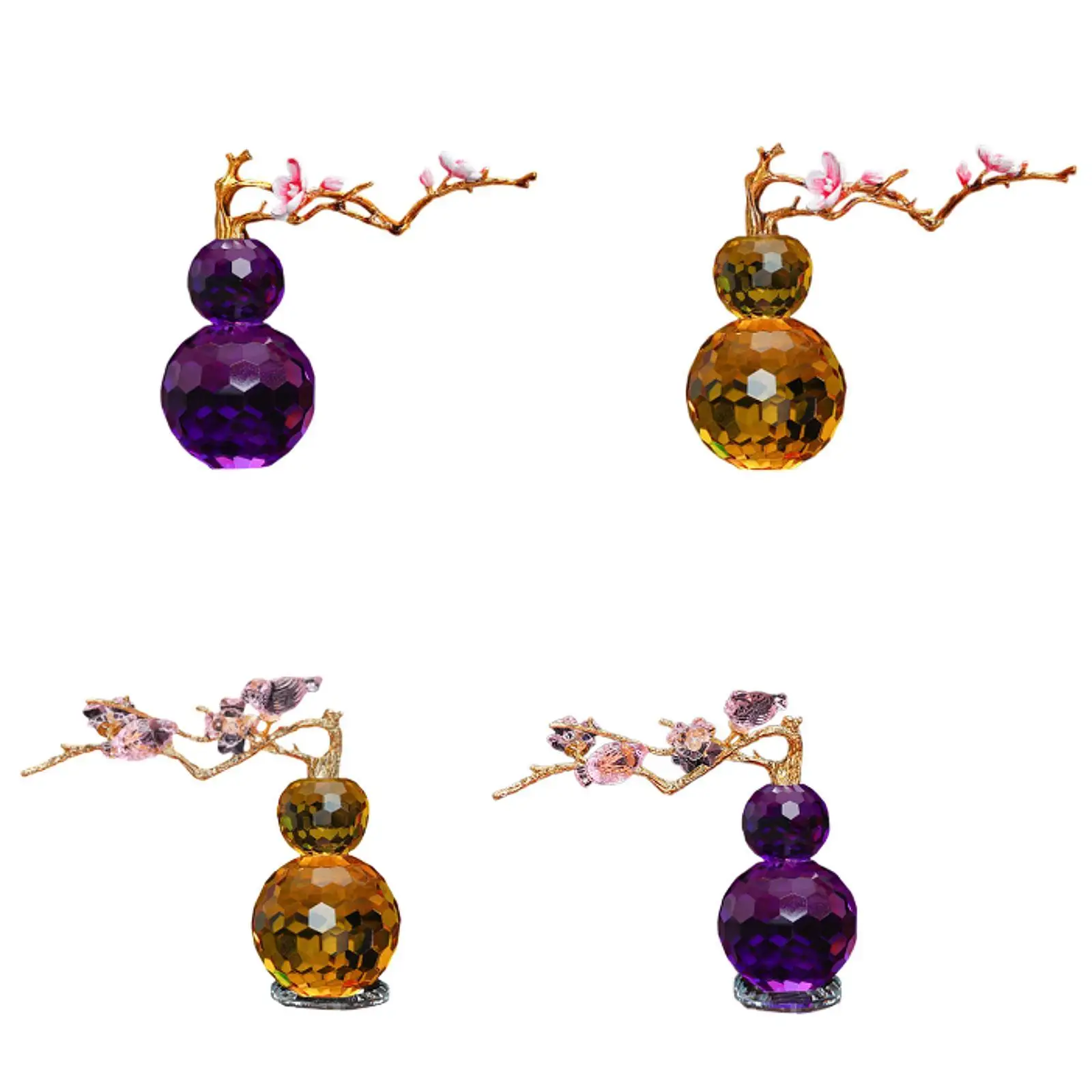 

Gourd Statue Glass Collection Gourd Table Ornament for Home Desk Living Room