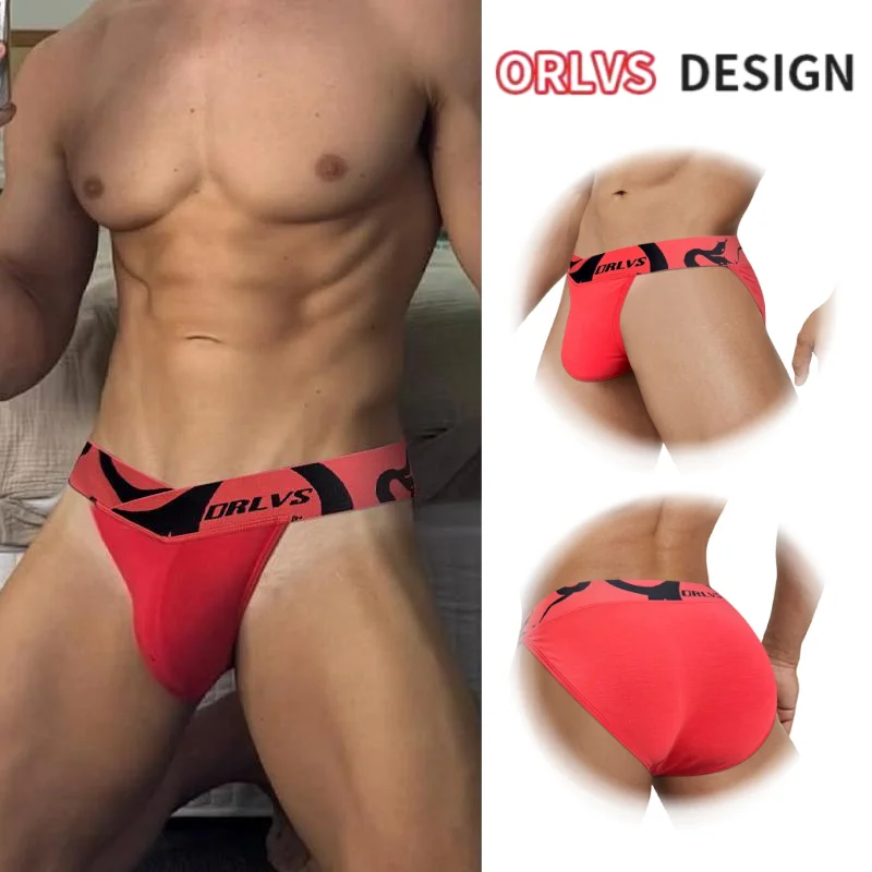 ORLVS Fashion Zodiac Snake Underwear Men Jockstrap Low Waist Modal Gay Man's Panties Bikini Men Briefs Male Underpants Cuecas