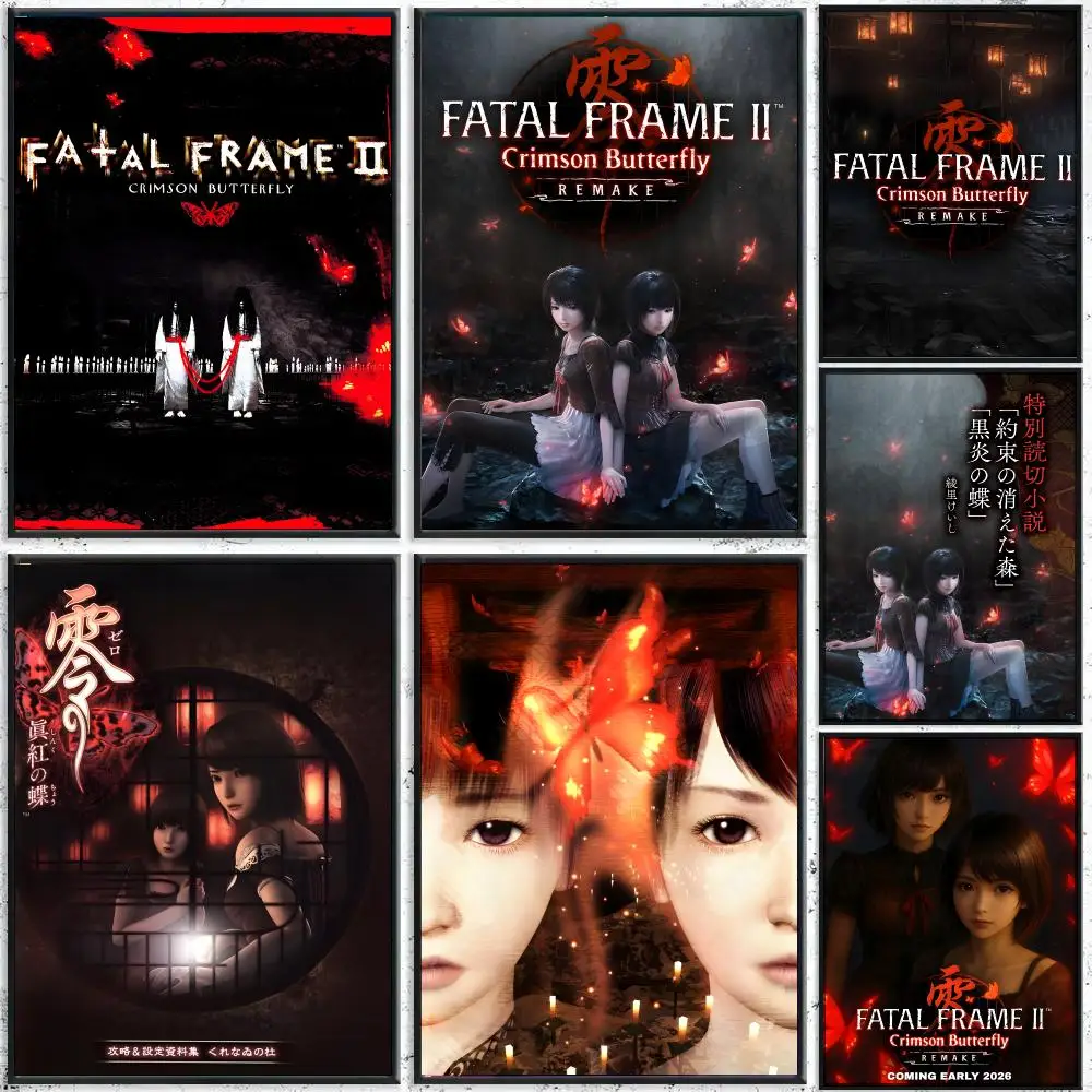 Game F-Fatal Frame II Crimson Butterfly Poster HD Waterproof Wall Decal for Study, Living Room & Garage, Great Gift for Fans
