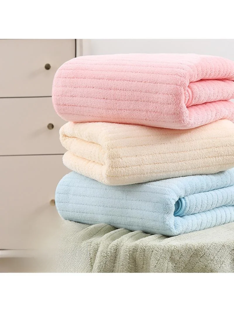 

Thi Coral Fce Bath Towel Qui Dry Large Size ex Home Use Couples Wrap Towel Color Non-Woven Towel