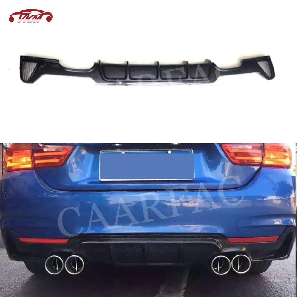 

PP Gloss Black Rear Bumper Lip Diffuser Spoiler For BMW 4 Series F32 F33 F36 M Sport 2014-2018 Carbon Look Guard MP Style