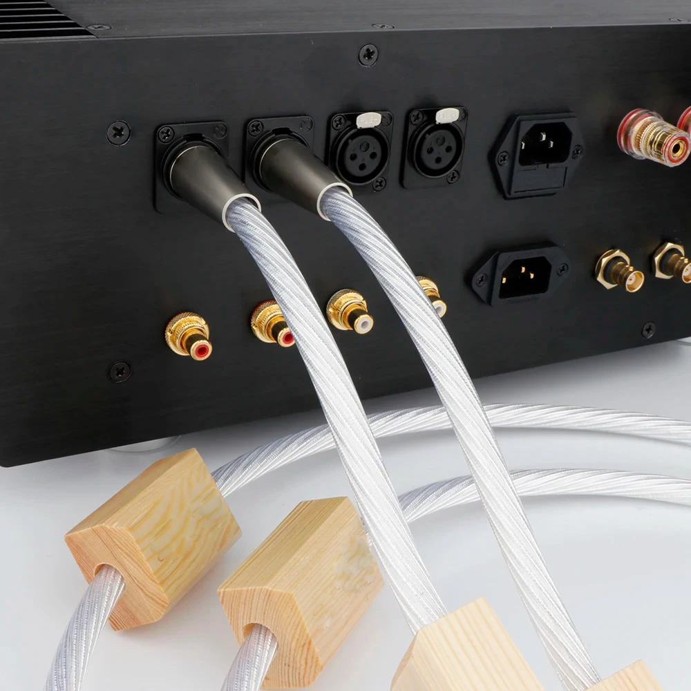 ペア OCC 銀メッキ XLR ケーブル PTFE 相互接続 RCA シグナルワイヤー RCA から XLR バランスケーブル アンプ CD プレーヤー用