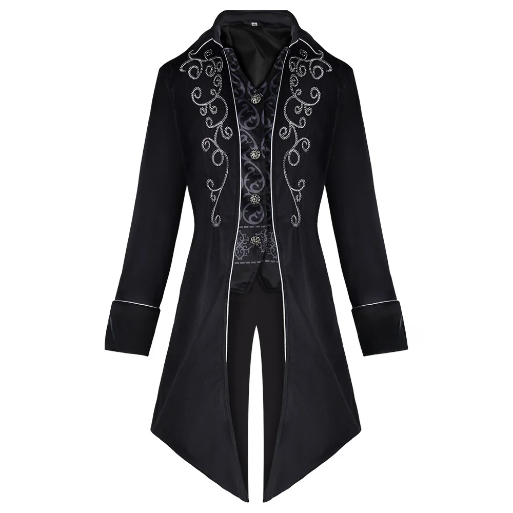 

2025 New loween Men's Tailcoat Cosplay Costume Medieval Retro Long Punk Sle Chinese Manufacturer Stage Performance Wear