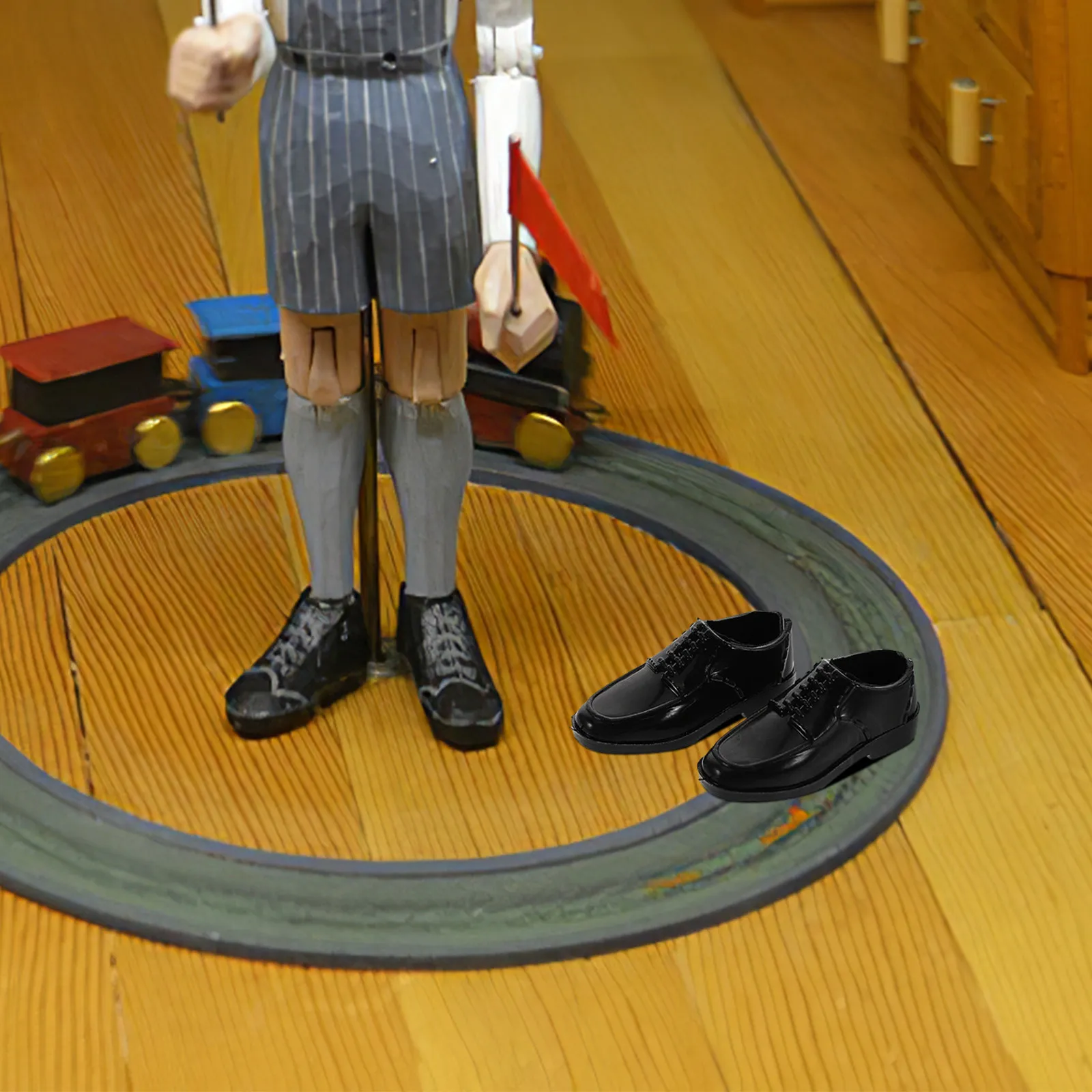 

10Pairs Black Miniature Men Shoes 1 6 Inch Fit for Dollhouse Decor Micro Landscape Ornaments Shoes