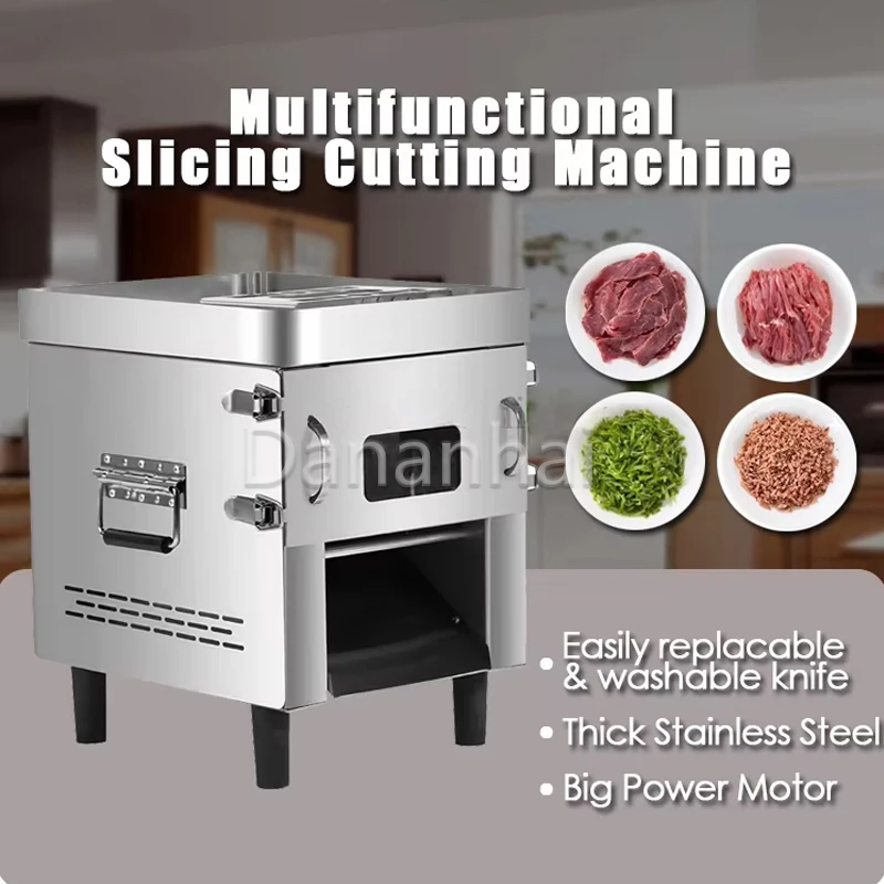 Vertical Commercial Meat Cutter Electric Hand Operated Pull-Out Vegetable Bean Skin Shredder Kitchen Home Appliance