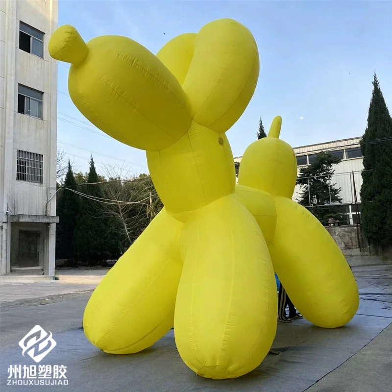 Inflatable dog, blue/pink/yellow inflatable cartoon figure, inflatable dog model decoration