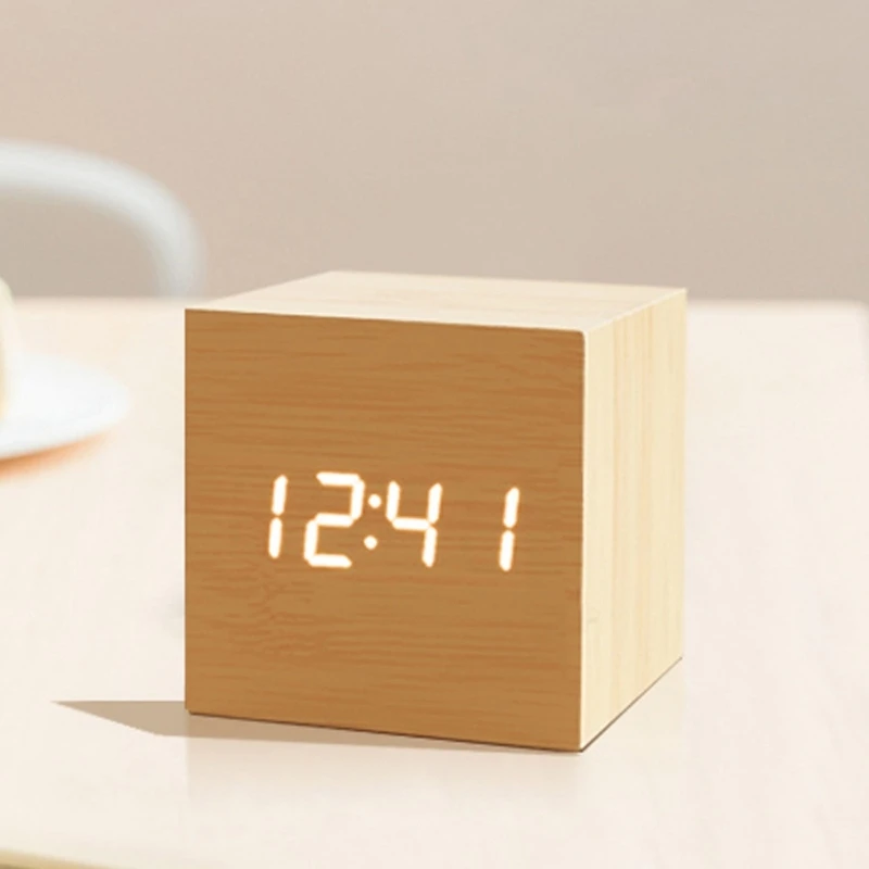Digital Clock Wooden - Cartoka