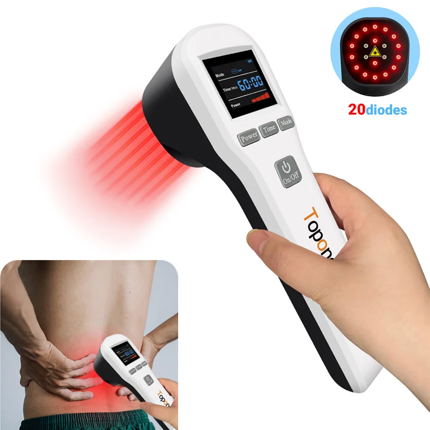 

880mW 650nm+808nm Cold Laser Physical Therapy Device for Waist Back Arthritis Pain Near Infrared Light Therapy for Wound Healing