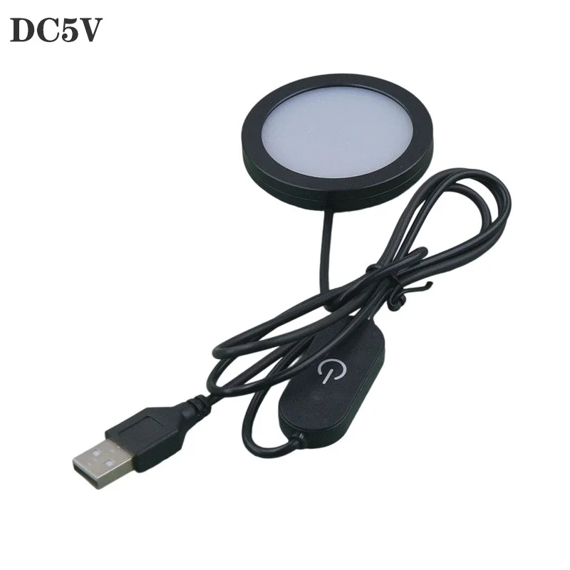 DC5V 10W LED Spotlight Touch Dimming USB Ultra-thin Cabinet Mini Lamp with Switch DIY Display Jewelry Ceiling Downlight.
