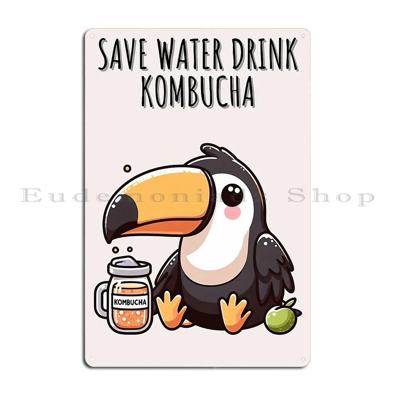 Kombucha Toucan Metal Plaque Poster Club Designer Create Club Classic Tin Sign Poster