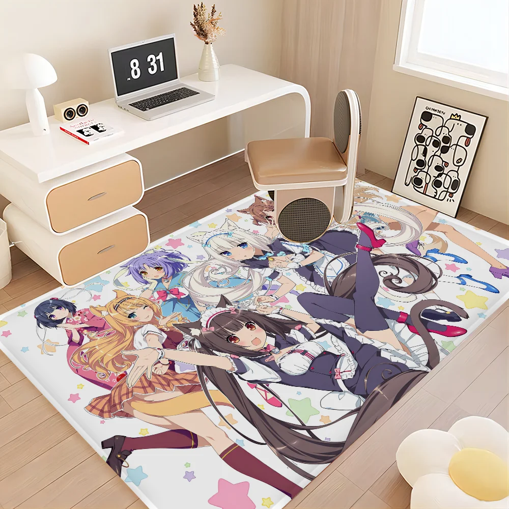 Nekopara Anime Floor Mat Floor Mat Non-Slip Laundry Room Mat Laundry Decor Balcony Child Living Room Household Carpets