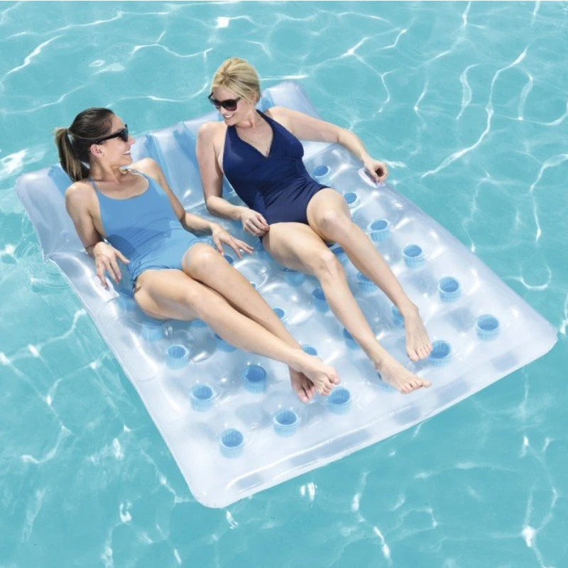 Outdoor Beach Portable Single Double Inflatable Mattress Adult Children Swimming Inflatable Sofa Summer PVC Water Lounger Chair