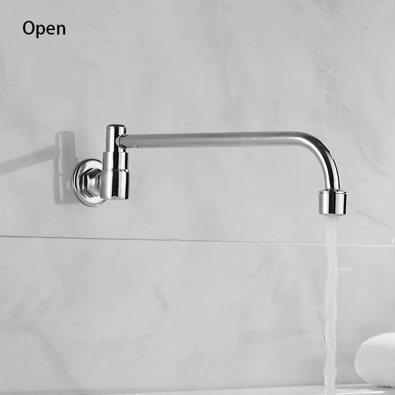 180 Degree Rotation Kitchen Faucet Sink Mop Pool Tap Semi-Automatic faucet Lengthened Wall Mounted Single Cold Water Faucets