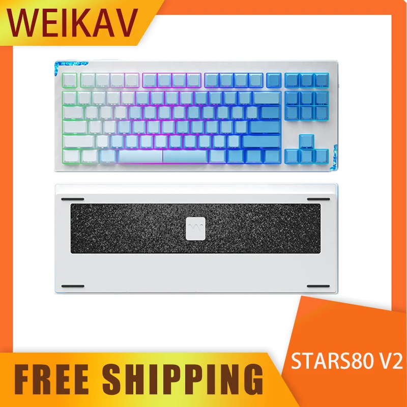 Weikav Stars80 V2 Keyboard Kit Wireless Three Mode Rgb Hot-Swap Aluminum Alloy Mechanical Keyboards Customized Support Qmk/Via