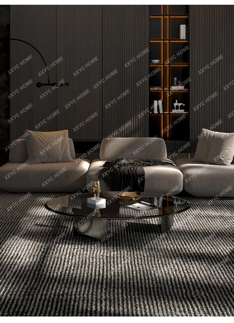 Center Service Coffee Table Writing Glass Transparent Round Fashion Chinese Style Side Table Interior Kaffee Tische Home Decor