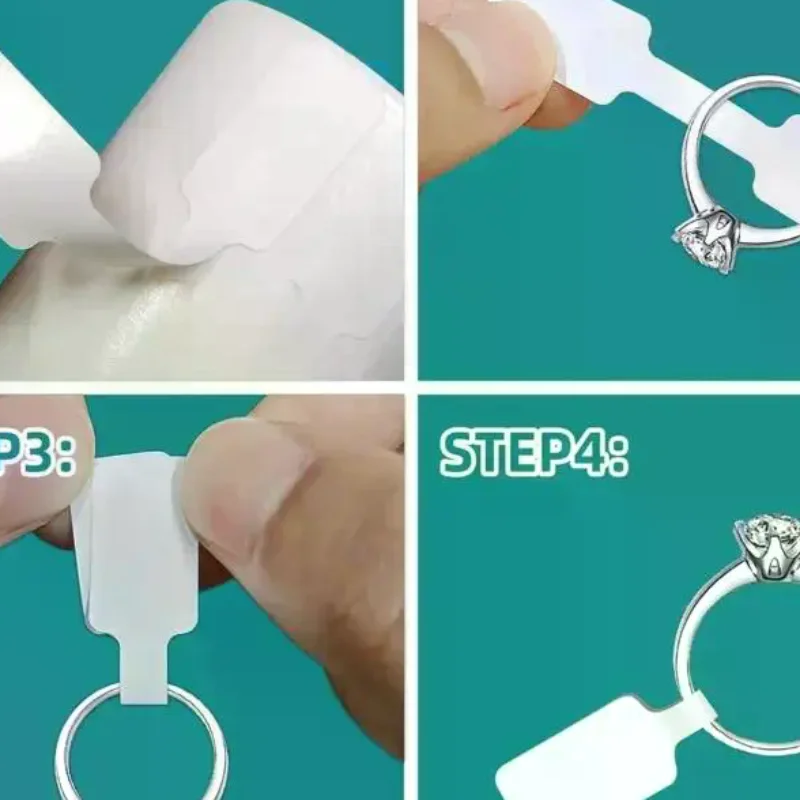 Etiquetas de Precio para Joyería, 500 Unidades/Rollo, Etiquetas Autoadhesivas Blancas, Etiquetas de Papel Kraft para Anillos, Collares y Pendientes