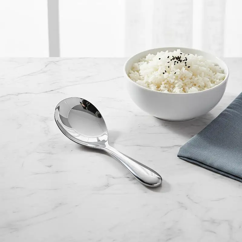 HOT!Durable Stainless Steel Rice Spoon 1/2/3Pcs Thickened Nonstick Heat Resistant Kitchen Utensil for Home Cooking Food Serving
