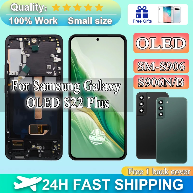 100% Super OLED For Samsung Galaxy S22 Plus LCD Display Touch Screen Digitizer Replacement for samsung s22Plus S906 S906F/DS