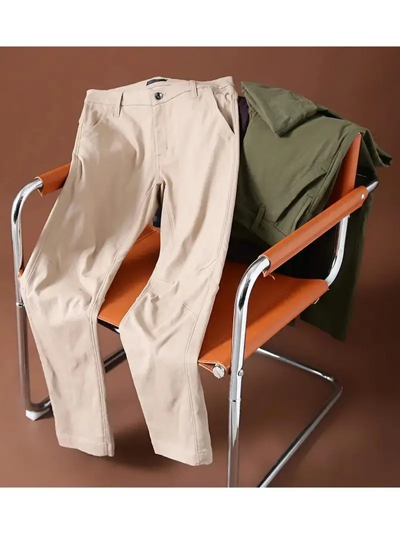 

Новые улучшенные комфортные брюки из чистого хлопка, эластичные, тонкие, теплые, спортивные, длинные, мужские, свободные, прямые, повседневные