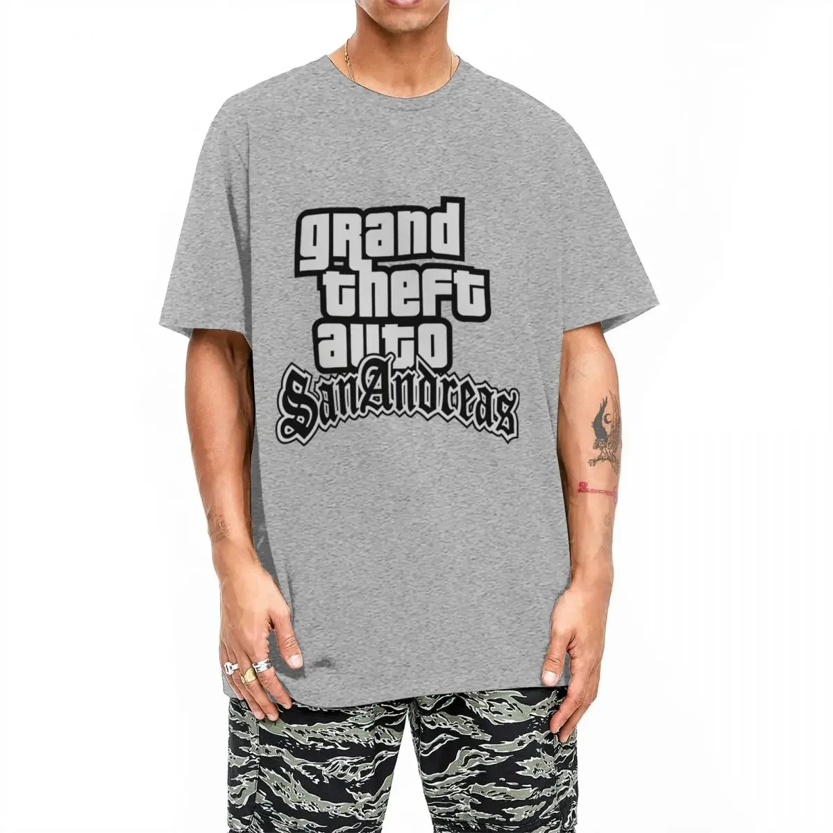 Novelty San Andreas GTA T-Shirt For Men Women Cotton Short Sleeve Video Games Crewneck Summer Clothing