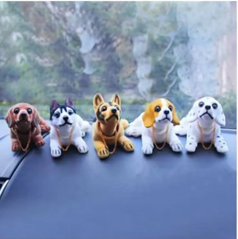 Bobble Head Dog Car Dashboard Doll Auto Shaking Head Toy Ornaments Nodding Dog Car Interior Furnishings Decoration Gift