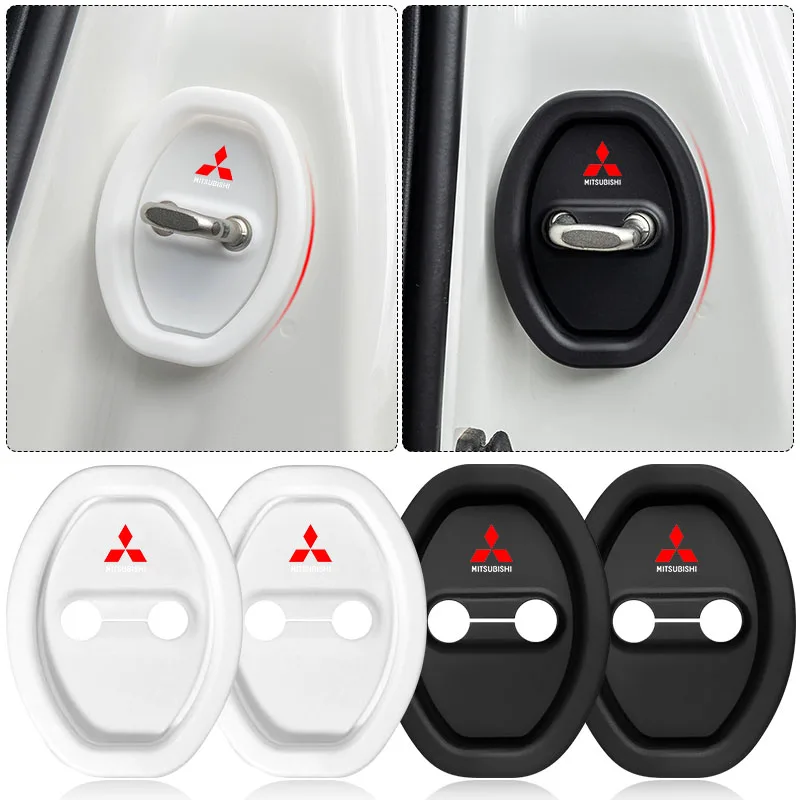 Funda protectora para cerradura de puerta de coche, funda de gel de sílice para Mitsubishi Lancer ASX Outlander Pajero Carisma L200 Galant, 4 Uds.