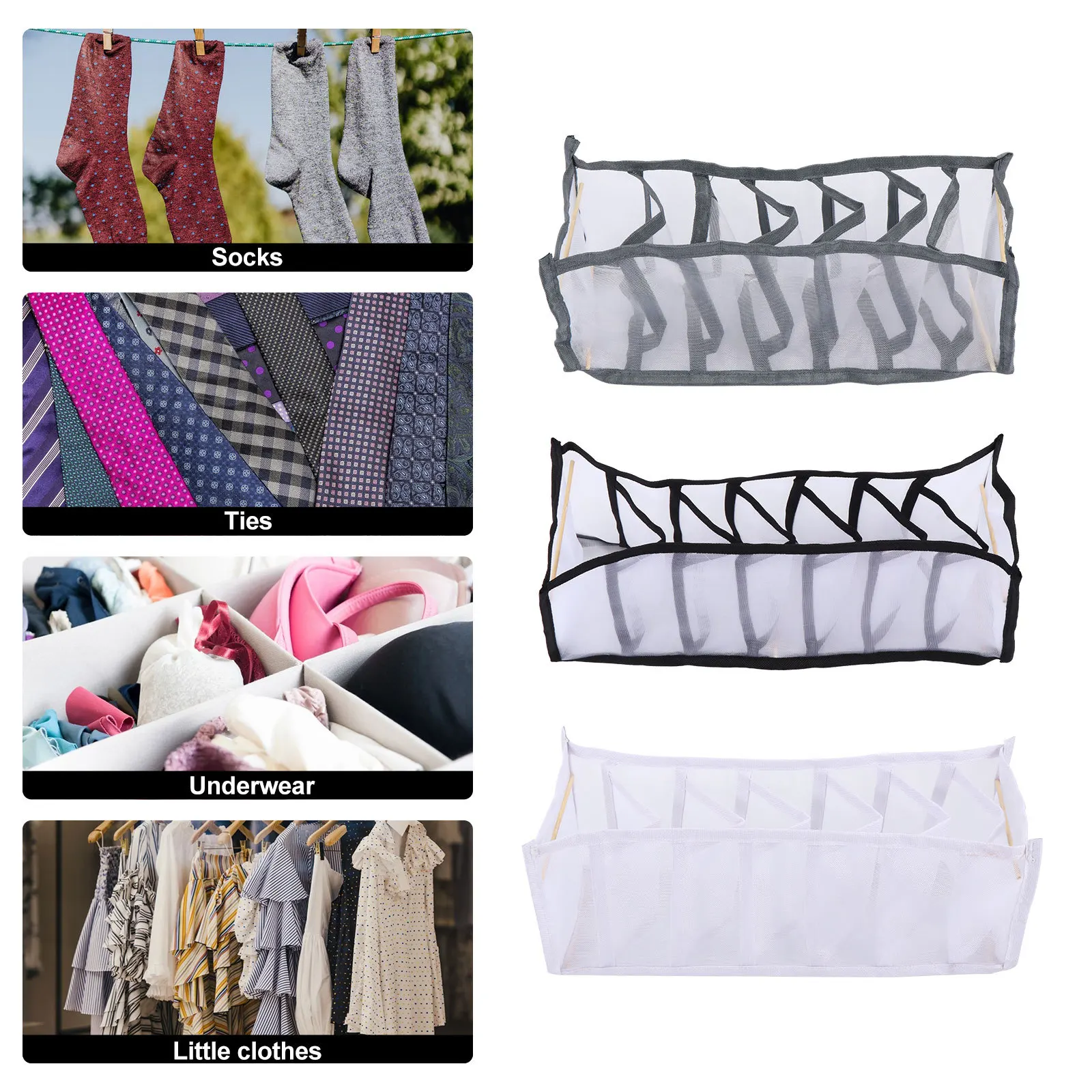 

3Pcs Underpants Storage Boxes Neatly Store Socks and Underwear in Closet Underpants Storage Boxes Underwear Organizer
