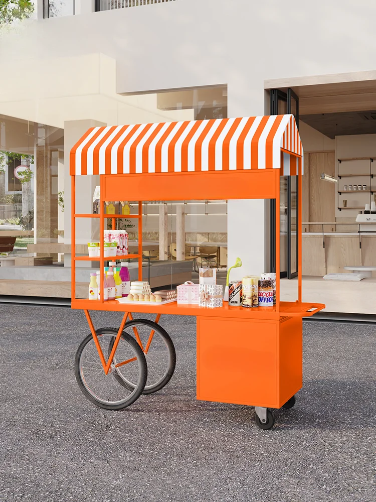 Float Market Booth Rack Sales Promotion Cart Pedestrian Street Outdoor Stall Trolley Night Market Mobile Snack Cart