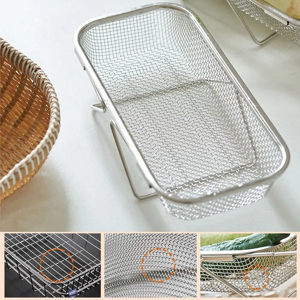 Multi-functional Retractable Kitchen Draining Rack Stainless Steel S/M/L Sink Drain Basket Vegetable Tableware Holder Kitchen