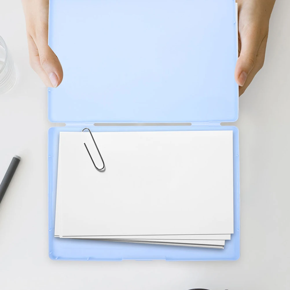 2 個のプラスチック製の収納ボックス写真カード証明書はがきグリーティングカードジュエリーオフィス学用品オーガナイザーケース