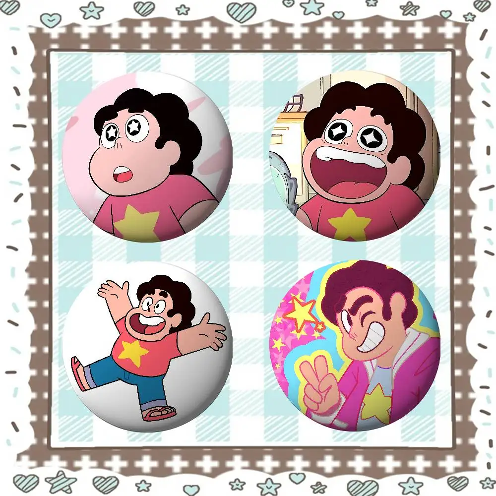 Cute H-Steven Universe-W Minimalist Exquisite Tinplate Brooches: Sleek Badge Lapel Pins For Bag Accessories