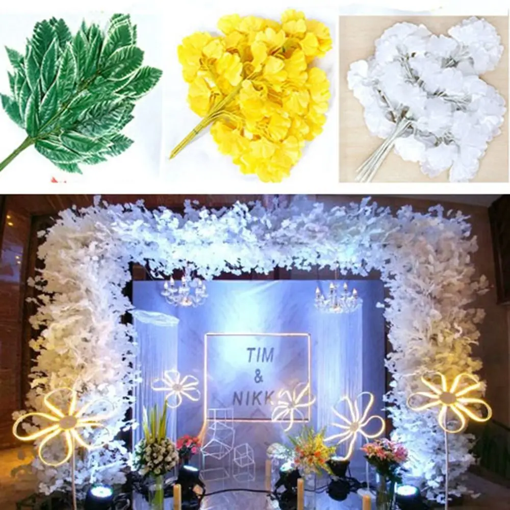 Green Color Banyan Tree Leaves New 10Styles Plastic Branches Fake Leaves Home Decoration