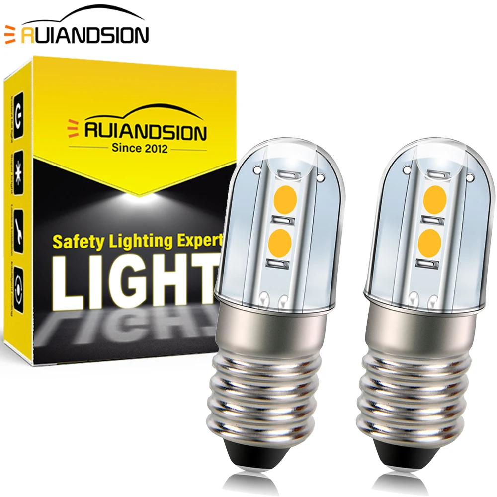RUIANDSION 2Pcs Mini Screw E10 LED AC 220V 230V Warm White 3000K for Vintage lamp Decorative Lights Waterproof Replace Bulb