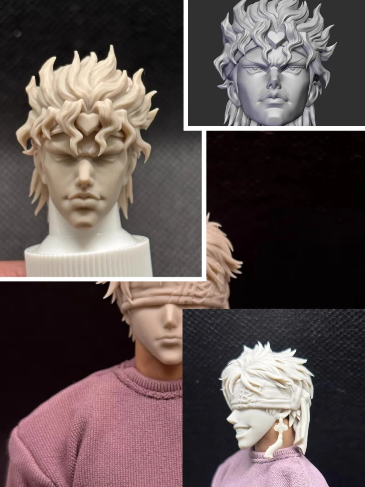 

【Only Head】1/12 Scale Male Soldier Righteous Villain Comic Character Unpainted Head Sculpt Fit 6''Action Body Toys For Fans DIY