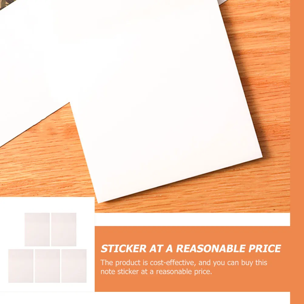 

5Pcs Simple Design Waterproof Note Pads Clear Sticky Memo Pads Office Supplies and Student Note-taking
