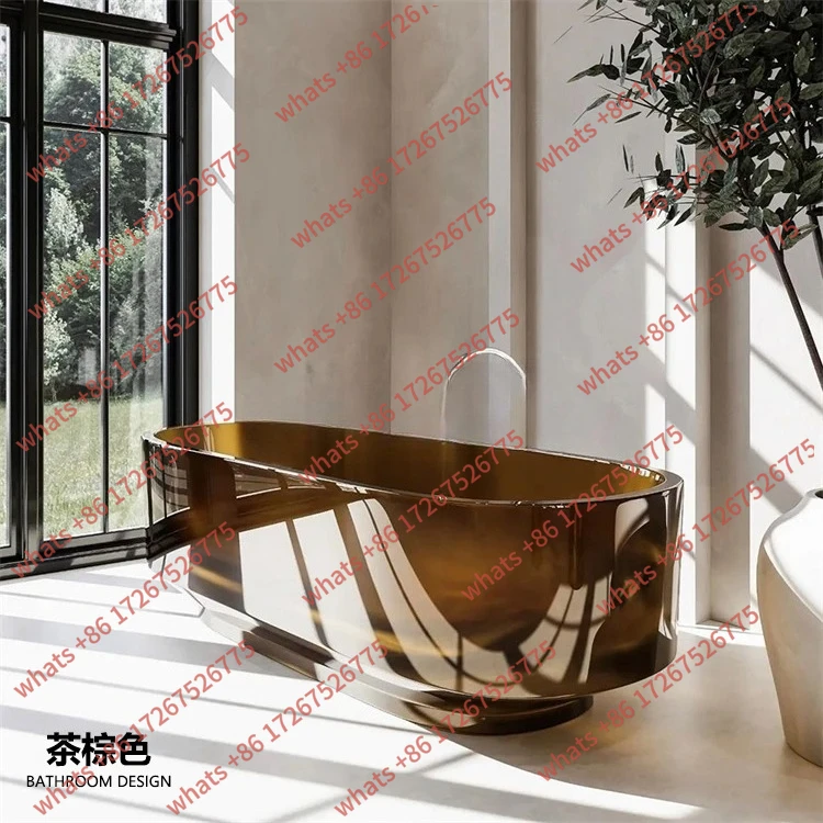 

JJ1,6 метра 1,7 янтарная прозрачная смола отдельно стоящая гостиничная вилла клубная двойная ванна для взрослых ванна