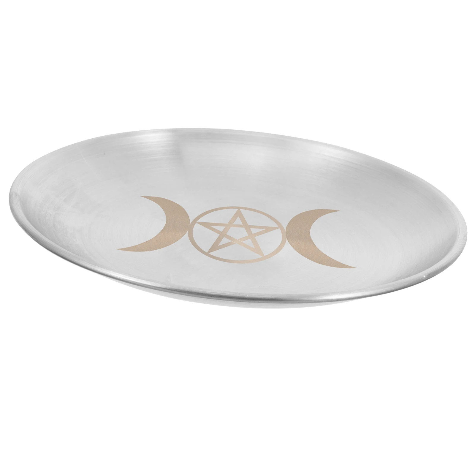 

Pentacle Gold Plate Stylish Display Tray for Religious Ceremonies Pentagram Holder Stand Table Centerpiece Decorative