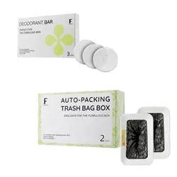 Furbulous Auto-Packing Trash Bag Box 2 Pieces  And Deodorant Bar for Odor Removal 3 Pieces