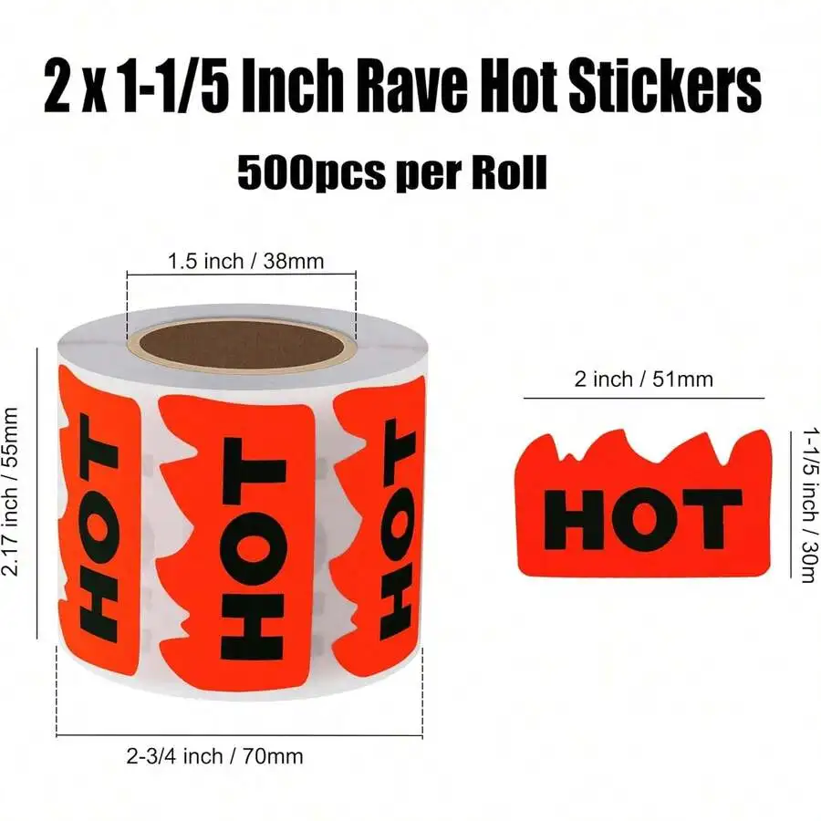Hybsk 500pcs Rave Hot Stickers 2