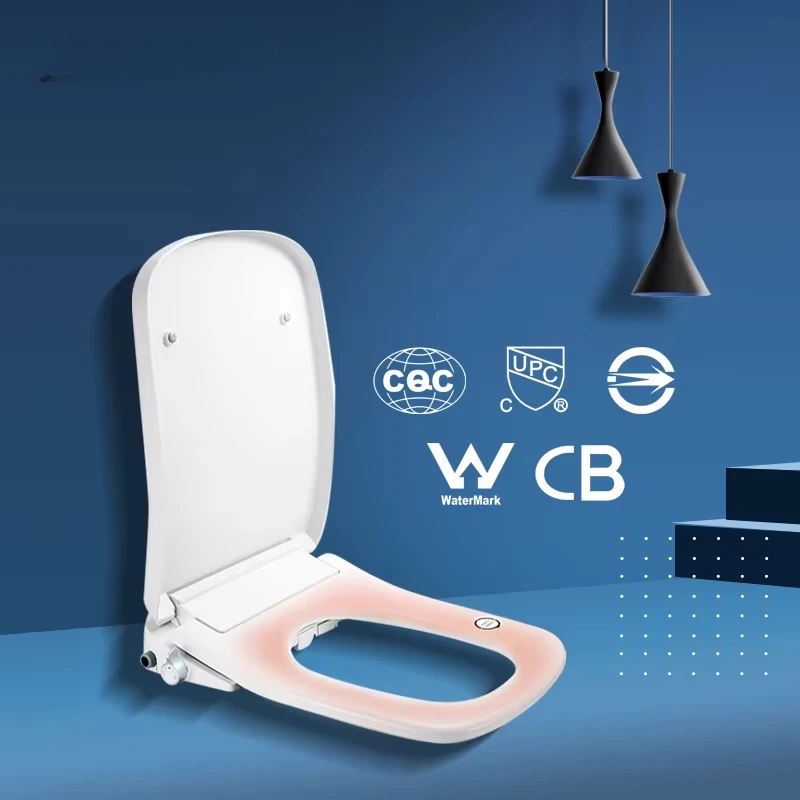 Square uf bidet hot water nozzle toilet seat warmer lid adjustment soft close smart toilet seat