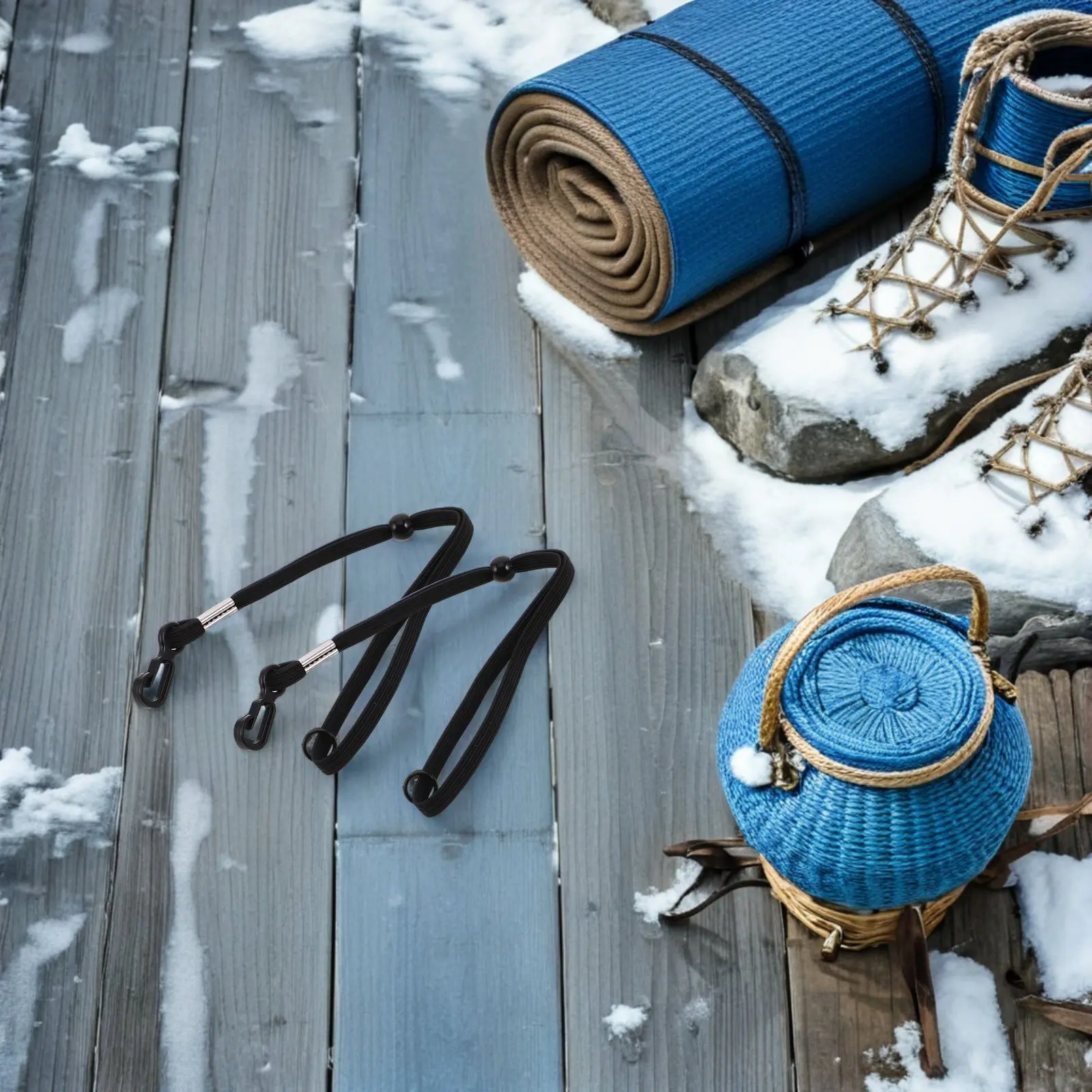 

6Pcs Ski Glove Wrist Straps Anti-Lost Adjustable Detachable Elastic Mitten Leash Snowboarding Skiing Accessories Black