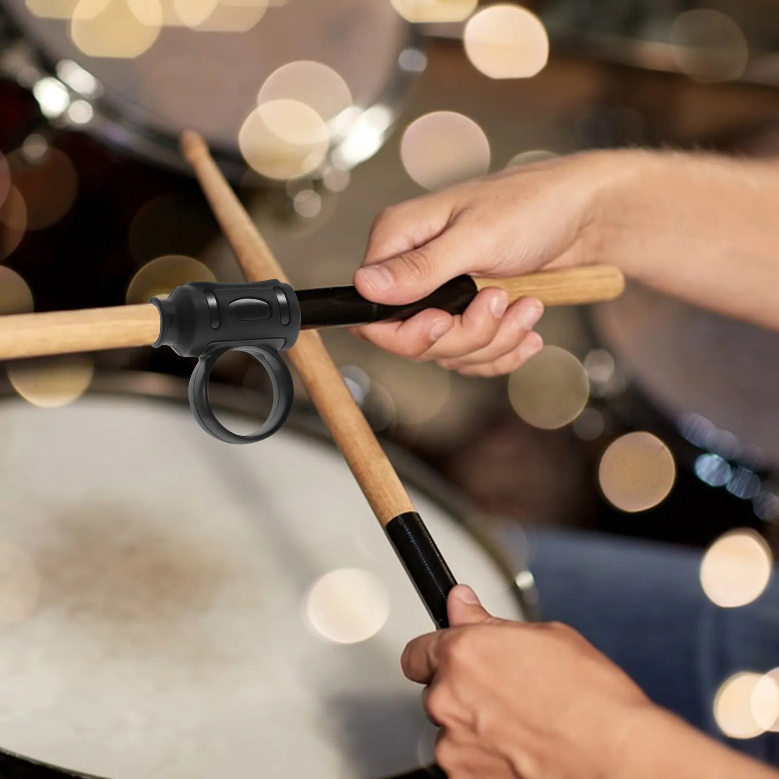 1Pair Drum Stick Control Clip Silicone Drumstick Holder Ring Anti-Drop Finger Grip Aid Beginner Drumsticks Practice