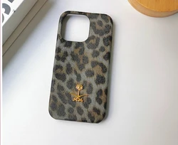 Saudi Arabia Leopard print Animal PU leather Case for iPhone 16 15 14 Phone Cover 13 12 11 Pro MAX Hard Shockproof Back Funda