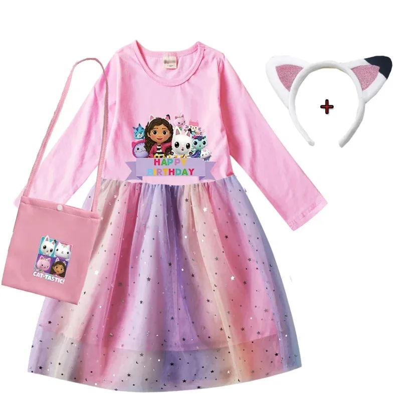 

HAni 2025 Kids Girls Clothing Baby Girl The Doll House Of Dresses Cartoon Children Sport Causal Dress Gaby Happy Birth ☆★ww