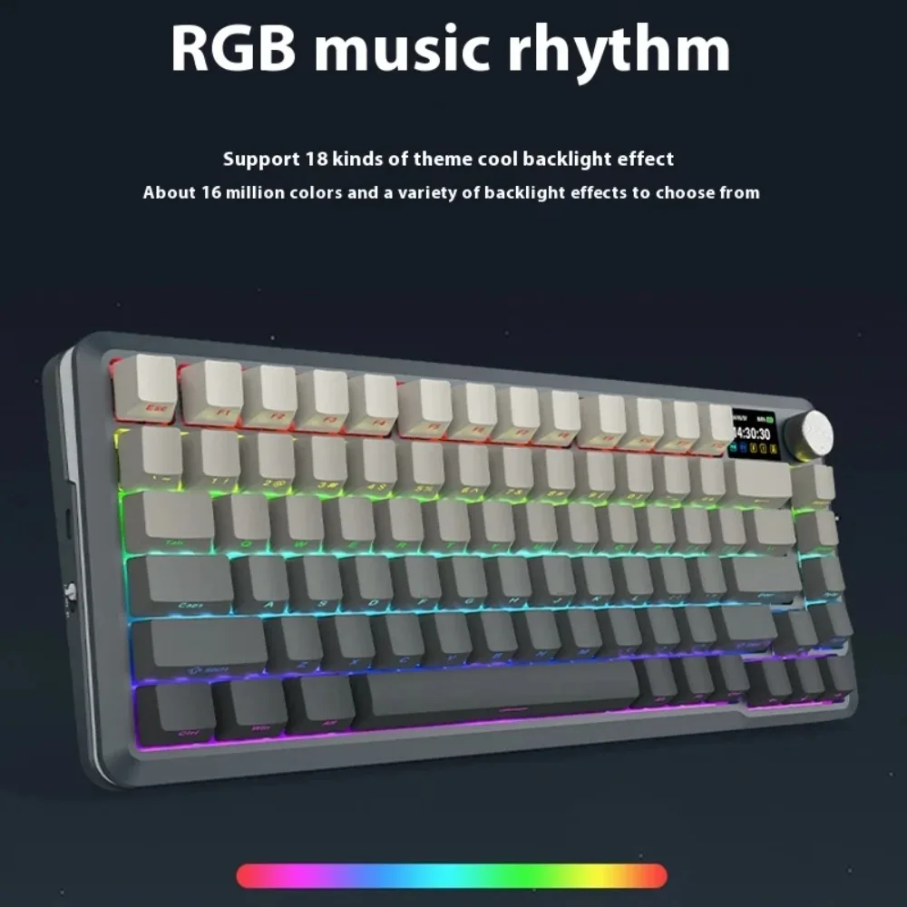 Redragon KS82Ultra Tri-mode Mechanical Keyboard Wireless Bluetooth Gasket RGB Screen Knob Hot Swap PC Gaming Keyboard