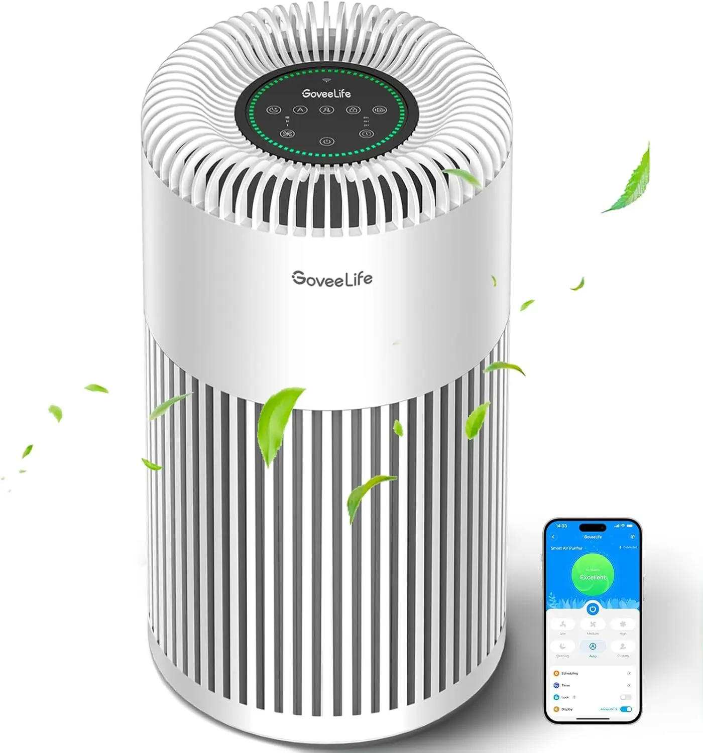 

Smart Air Purifier for Home Large Room Up to 1524 sq ft with Washable Filter Integrated PM 2 5 Air Quality Sensor WiFi Air