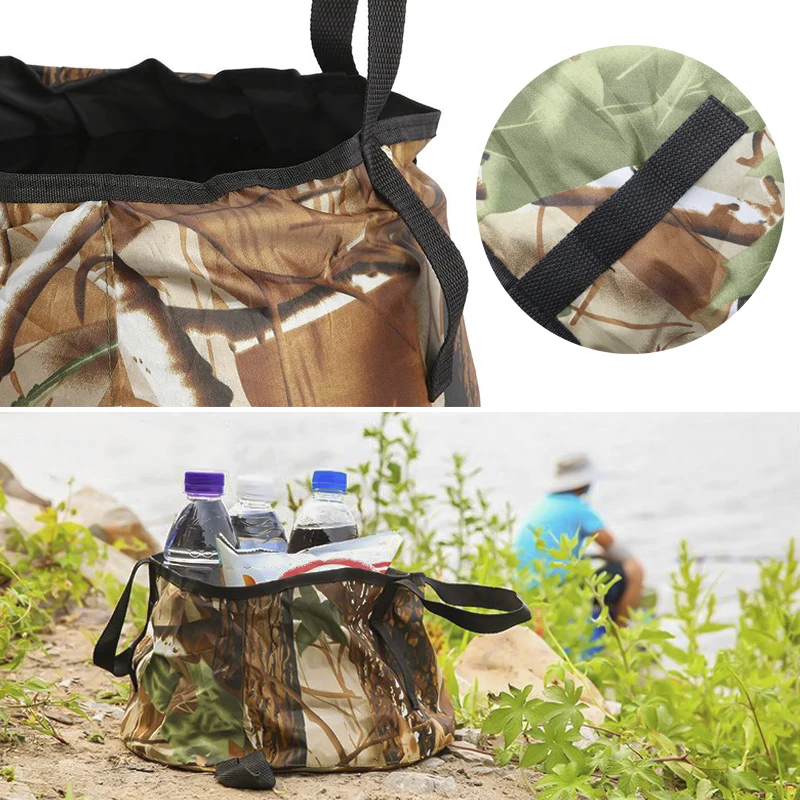 Portable Bucket Waterproof Water Bags Fishing Folding Bucket Water Container Storage Carrier Bag Outdoor Wash Basin for Camping